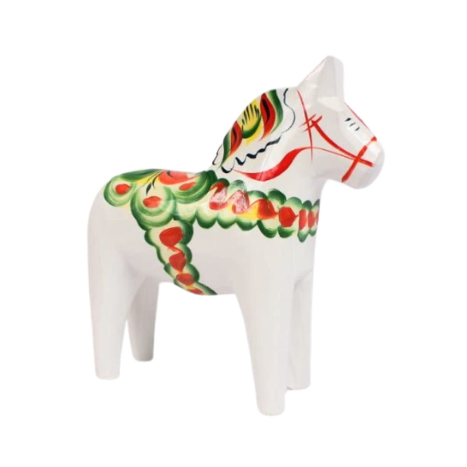 NOVIIML Hemslojd Ab Swedish Dala Horse - White Wood, 4" (10cm) Traditional