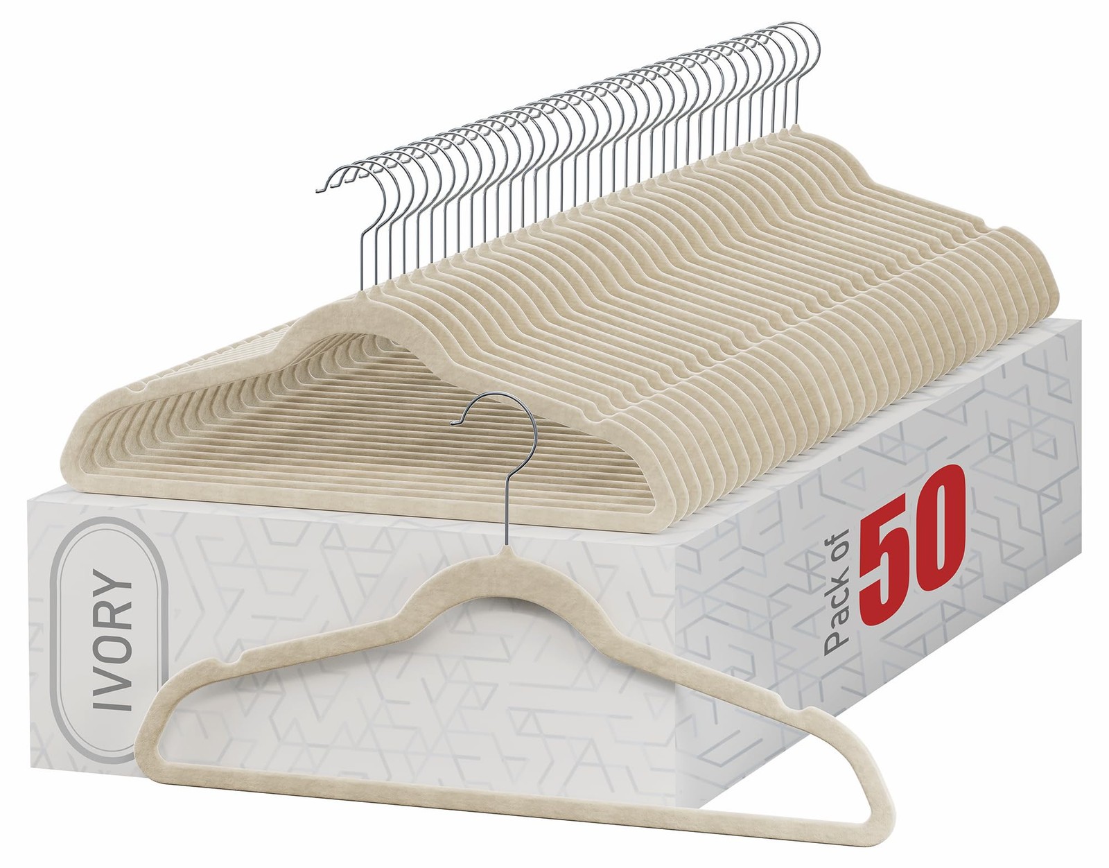 Home-it Premium Velvet Hangers 50 Pack - Ivory Suit Hangers Non Slip - Heavy ...