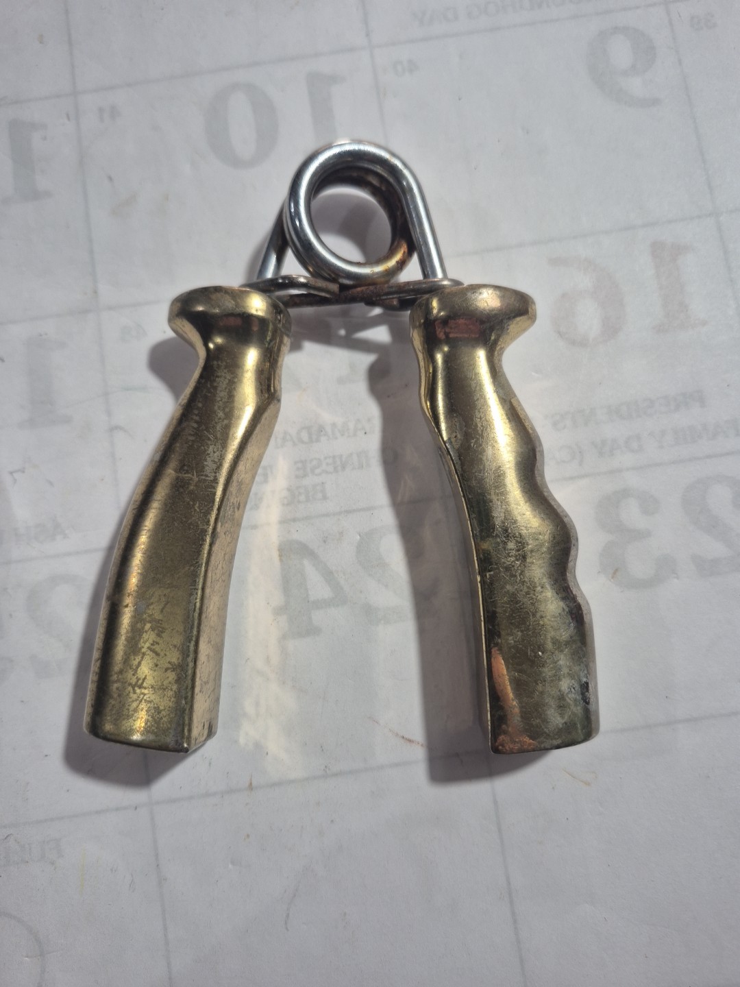 Vintage Solid Brass Exercise Hand Grip Hand Strengthen Exercise Gripper Spring