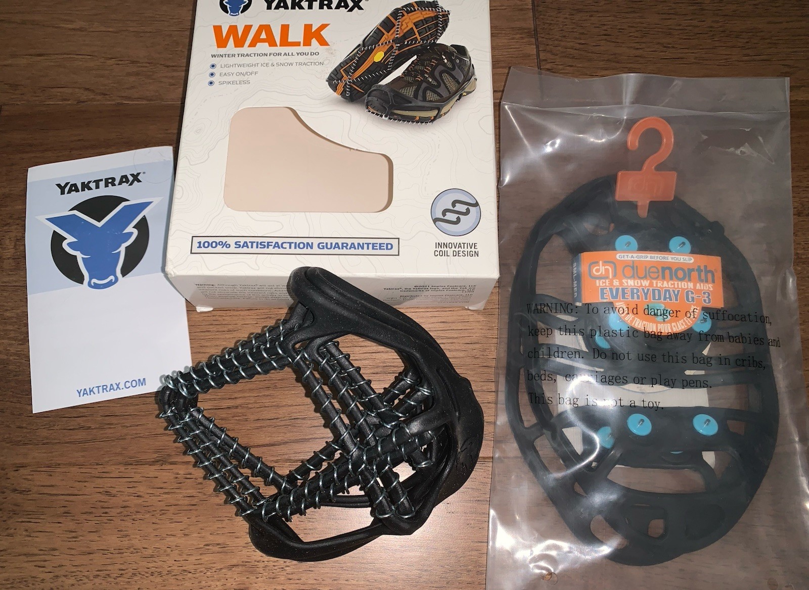 2Pair Yaktrax Walk AND Due North G-3 Shoe Slip On Ice/Snow Traction Device SMALL