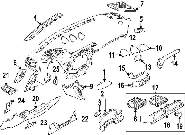 Genuine Nissan Instrument Panel Pad 68212-6GP0E