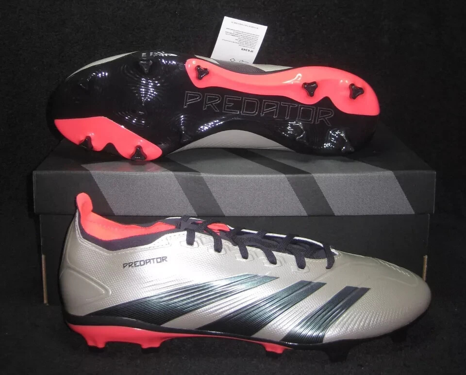 ADIDAS PREDATOR LEAGUE FG MEN'S SZ 11 SOCCER CLEATS IF6349 PLATINUM METALLIC BLK