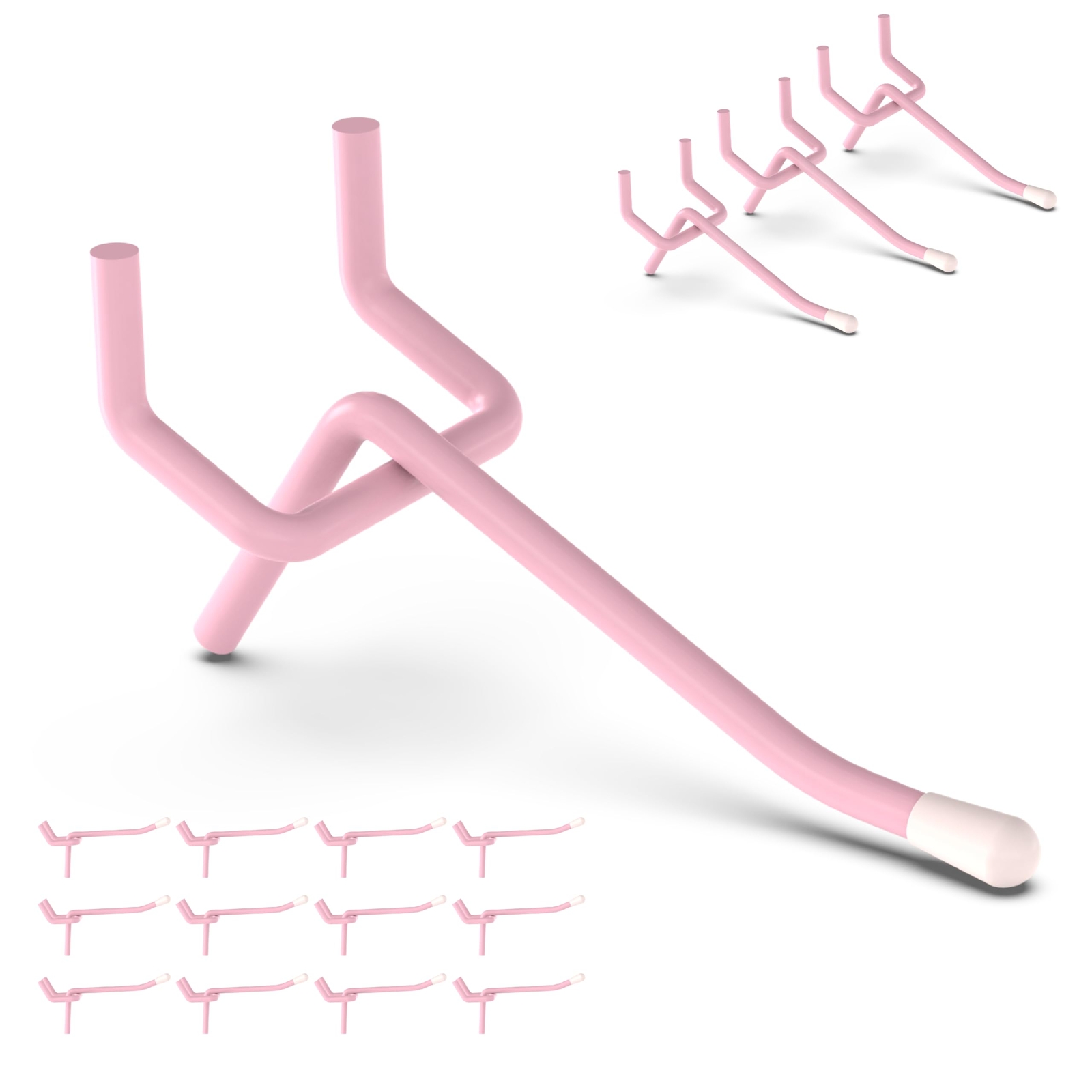 50 PCS 2 Inch Pink Pegboard Hooks Organizer Accessories for 1/4" Peg Board