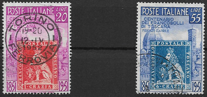 Italy MiNr 826 + 827 Used