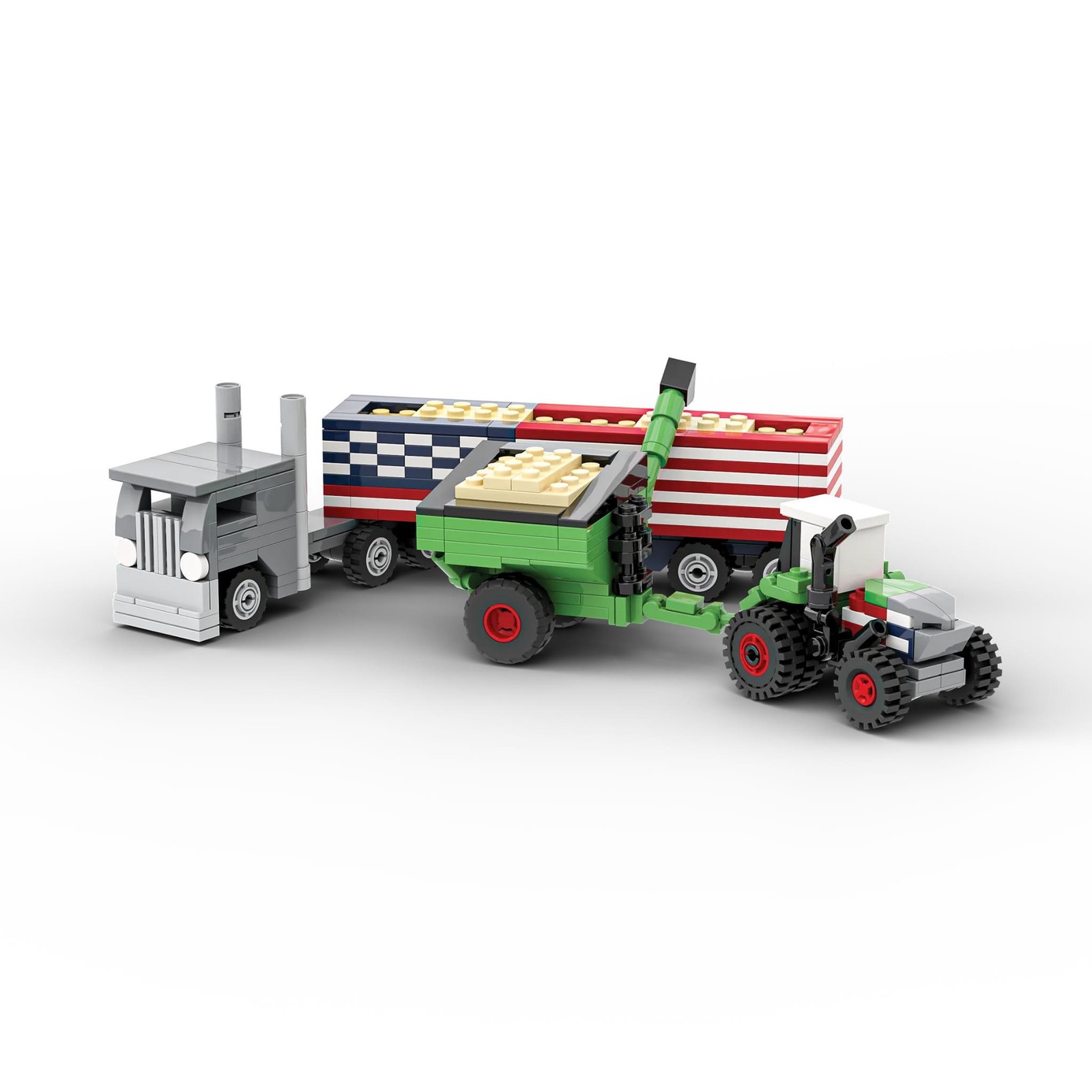 Fendt 250 USA Annv. Brick Model Hauling Set Nanofarm Series, 366 Pieces ACP11649