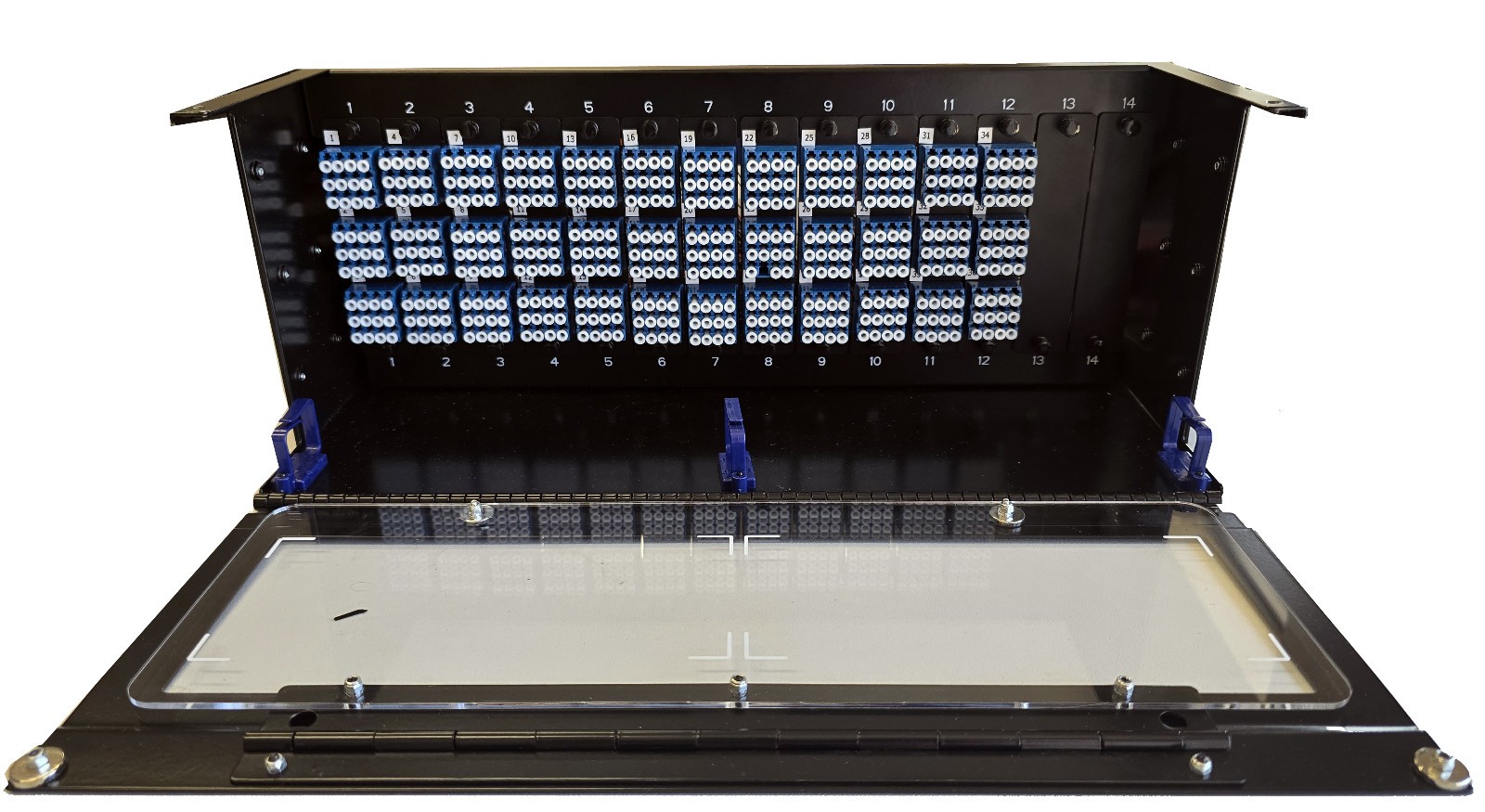 432 Fibers Port LCUPC Singlemode Ribbon 4RU Fiber Optic Distribution Panel