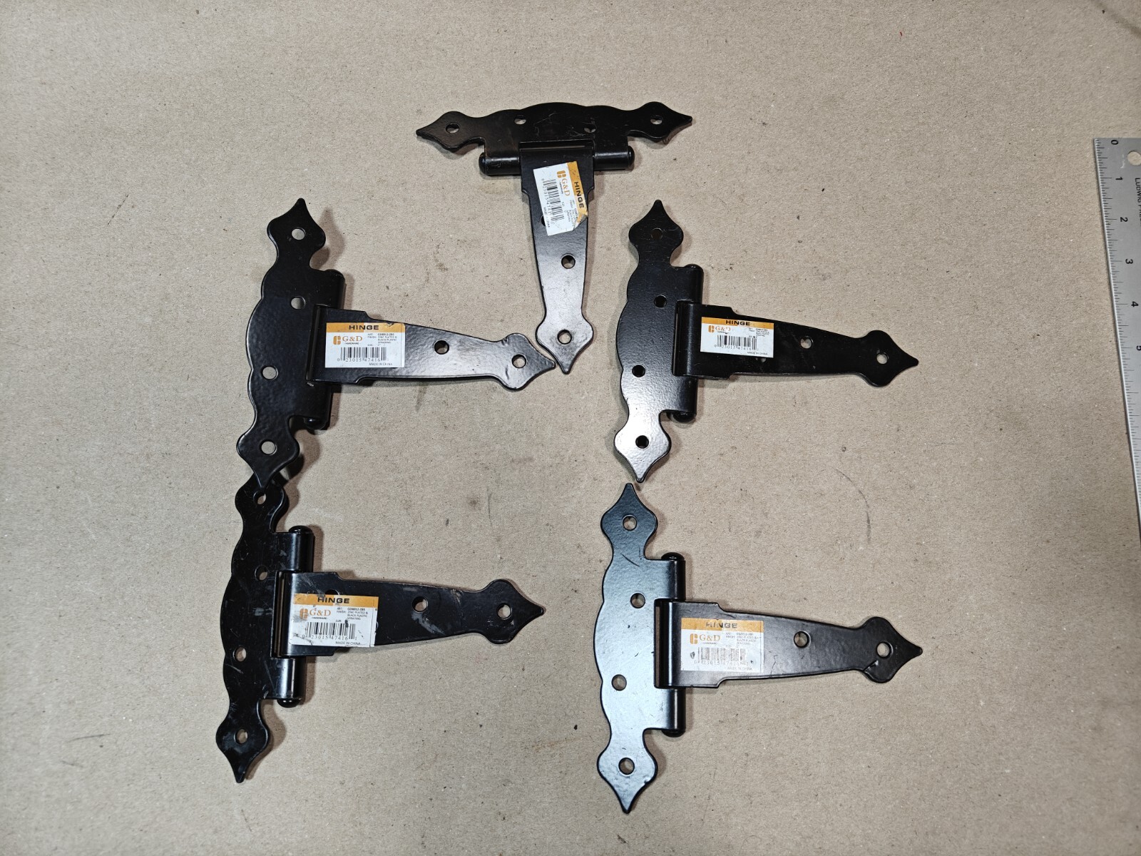 5Pcs, G&D GD8012-ZB5 T HINGE, HEAVY DUTY HINGE , LACE NARROW HINGE, GATE, Black