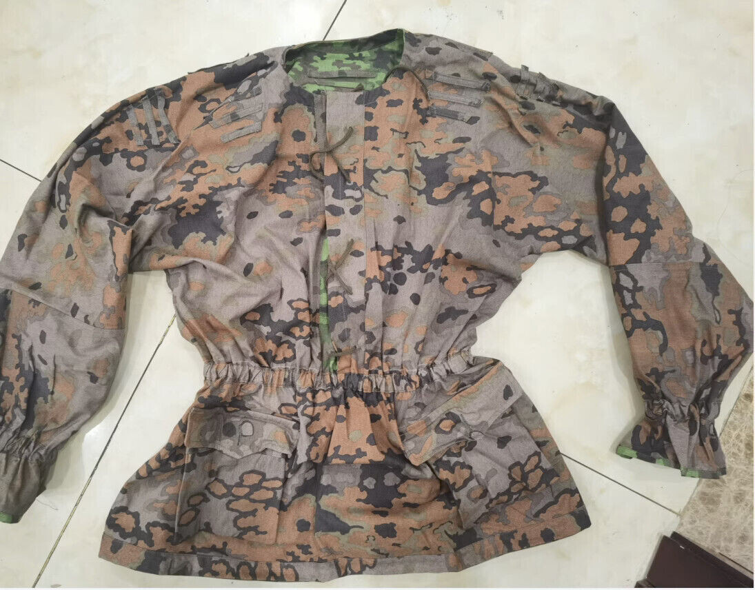 GERMAN M42 OAK LEAF CAMO REVERSIBLE FIELD SMOCK TACTICS JACKET WWII REPRO SIZE L