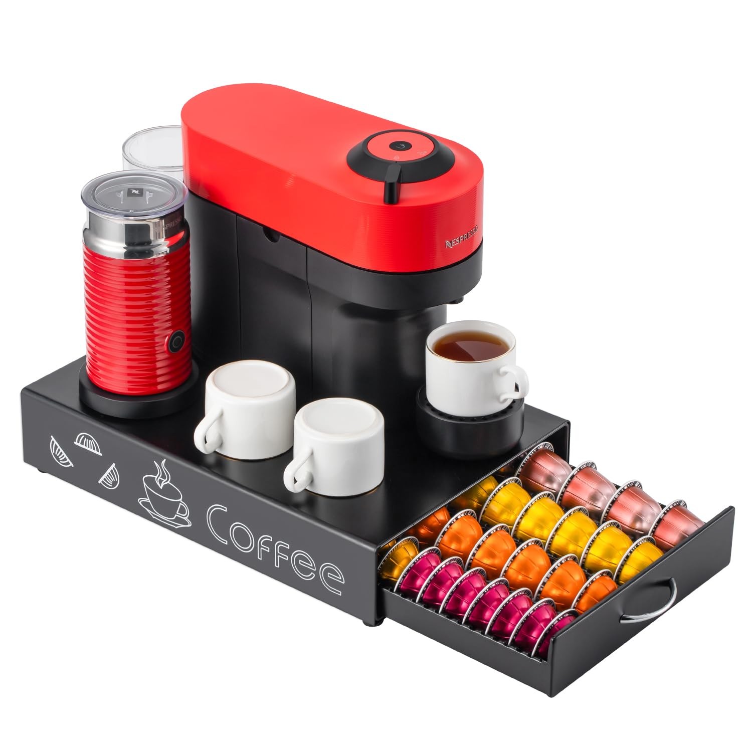 for Vertuo Pod Holder Coffee Pod Storage for Nespresso Pod Organizer Black Me...