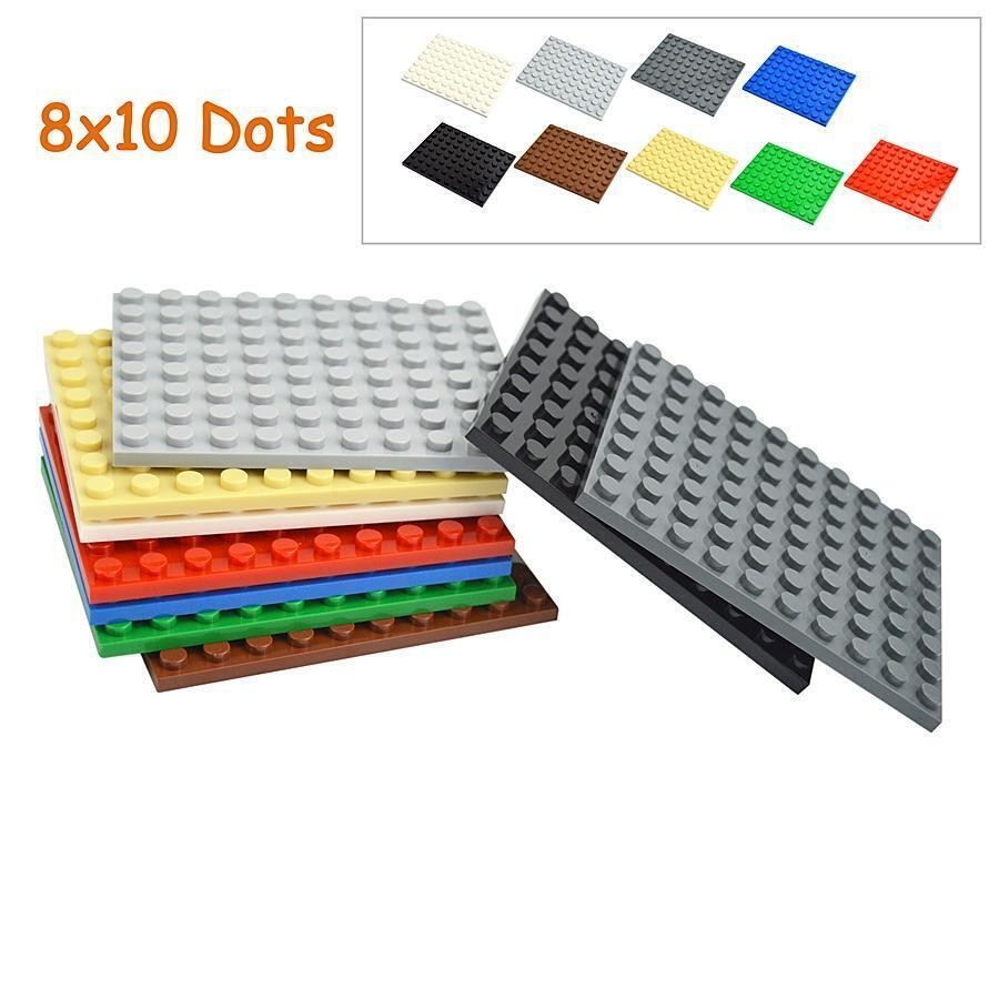 Building Blocks Dots Base Plates & Pillars Diy - 8x10 6pcs - 9 Colors Baseplate
