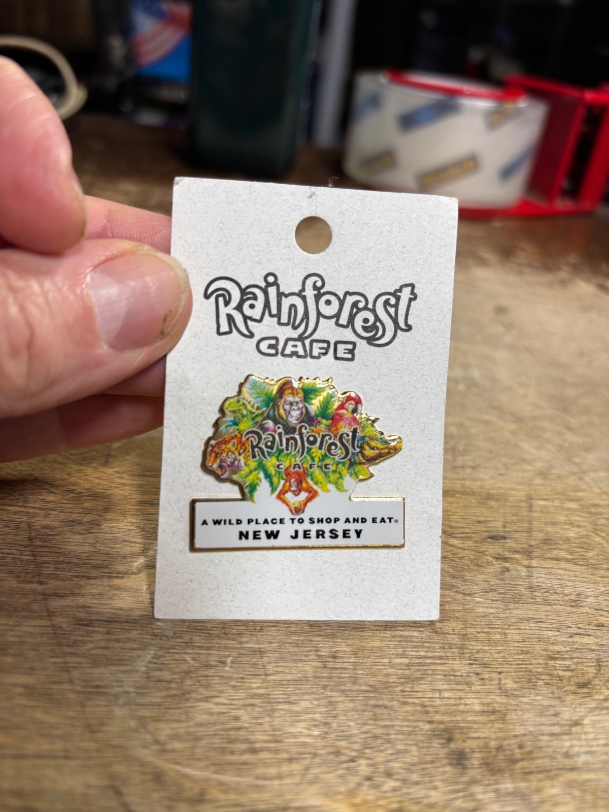 Vintage Rainforest Cafe Pin New Jersey 1990's Unused