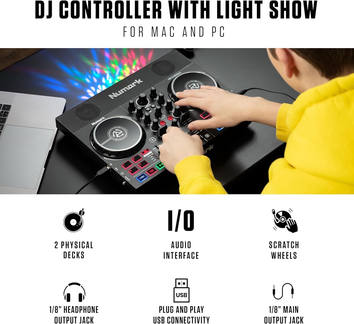 Compact DJ Controller with Integrated Audio Interface