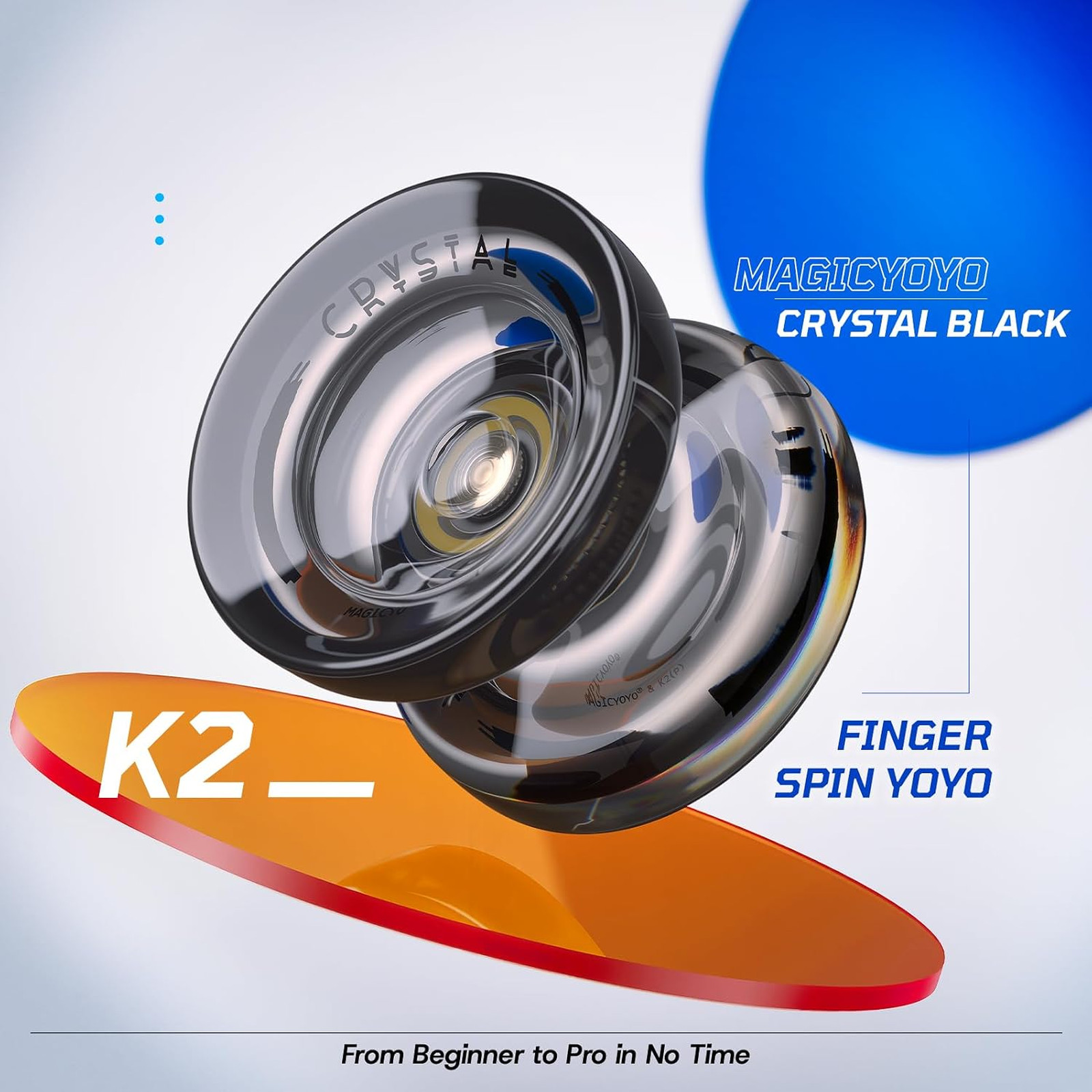 Yo-Yo Plastic K2 Crystal Black Responsive Unresponsive Beginner Trick Display