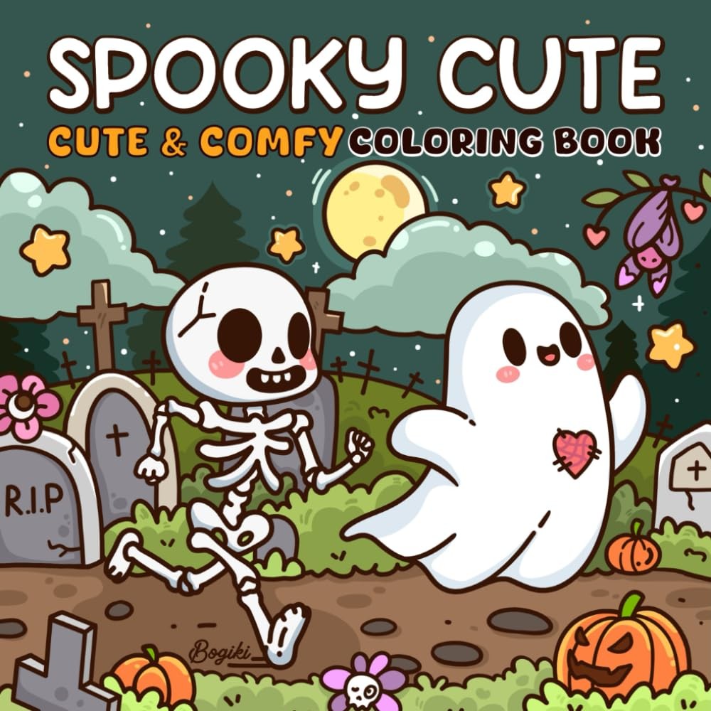 Spooky Cute: Creepy Cute Creatures Coloring Book Cozy Hygge Moments for Relaxati