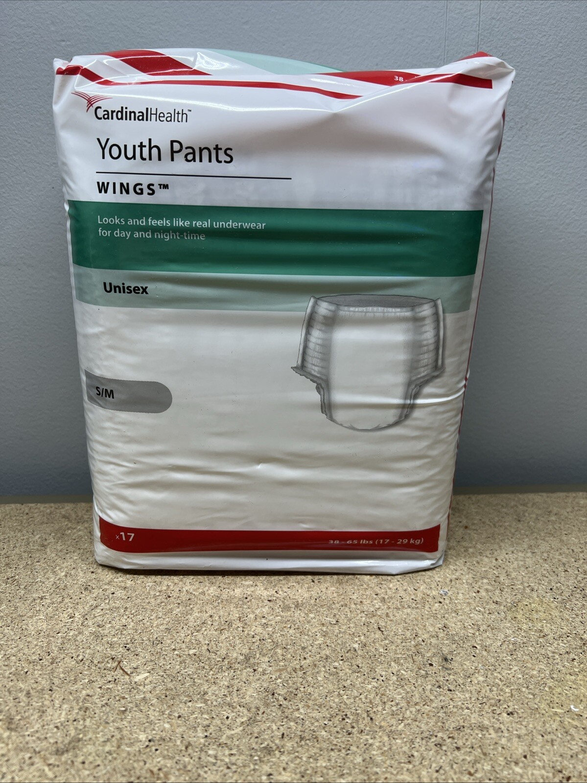 Cardinal Health Youth Pants S/M  4 packs 17 per pack 68 total underwear Pull ups