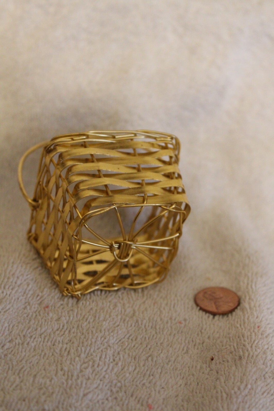 Aluminum Gold Mini Basket for Crafts or Easter square D