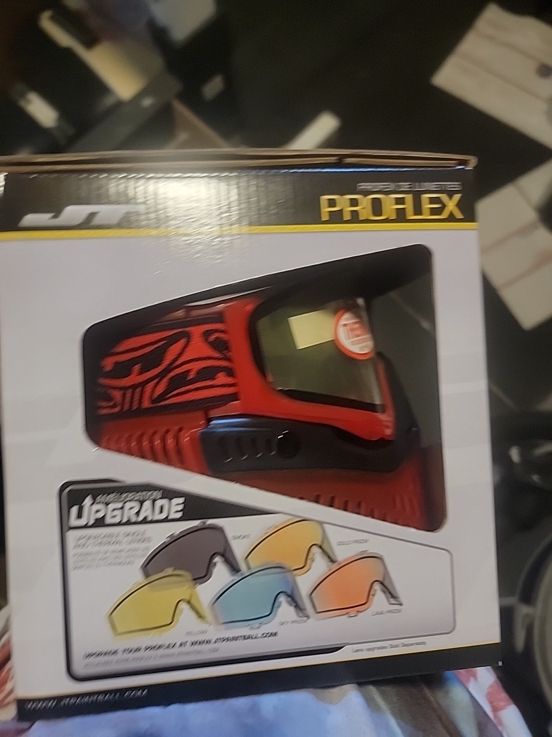 JT Proflex Paintball Mask Goggle Spectra Ice Red