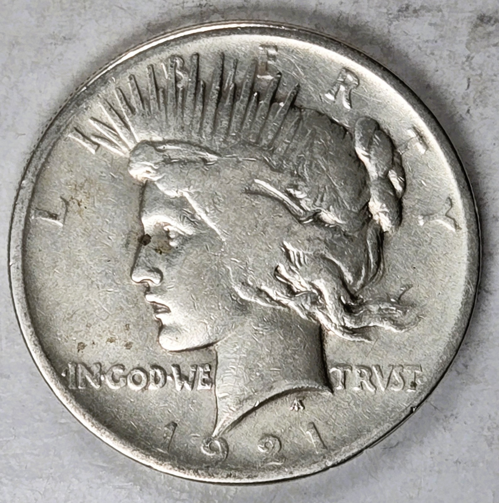 1921 Peace Silver Dollar - HIGH RELIEF KEY DATE - VF Coin - FREE SHIPPING!