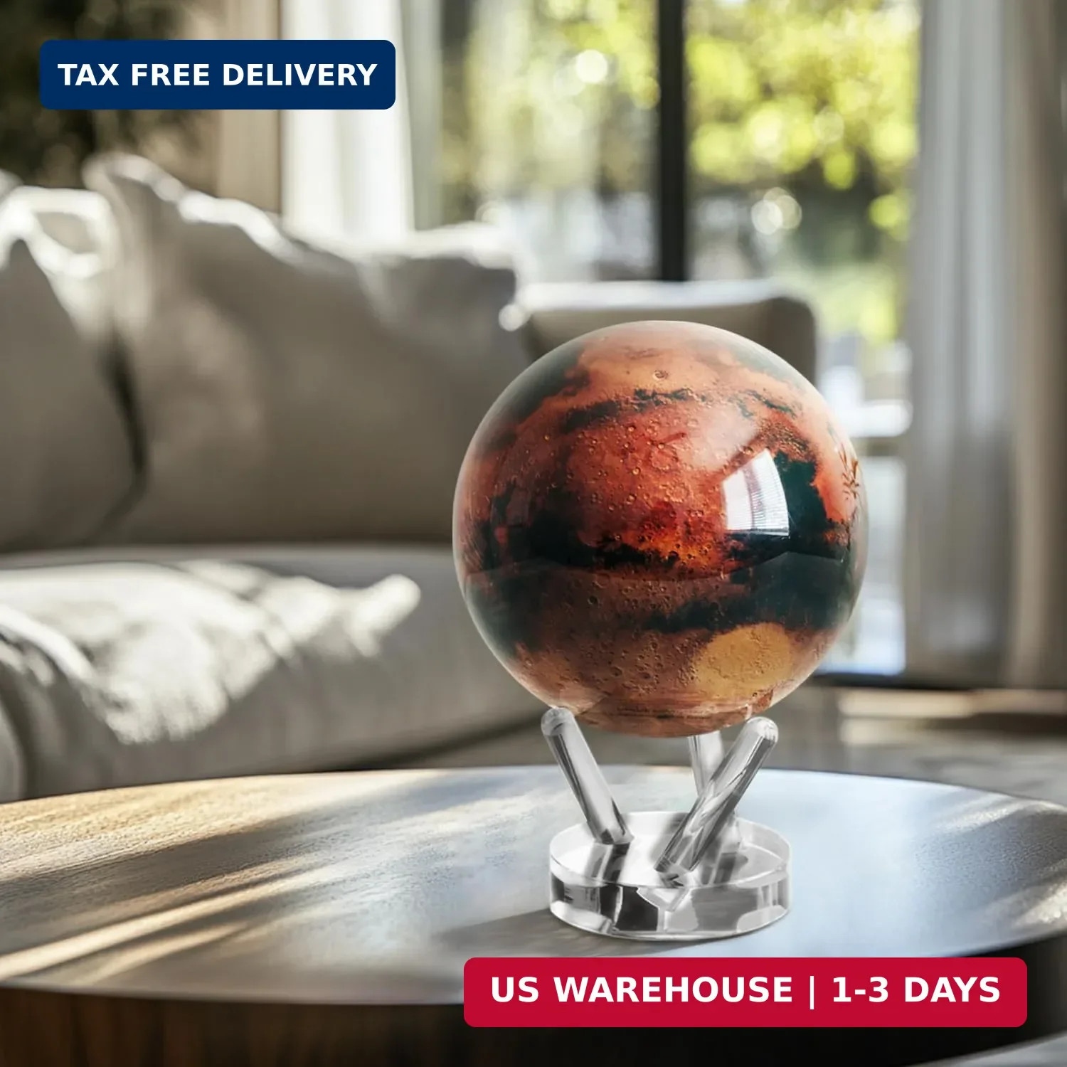 MOVA Globe - Mars Classic (4.5") | Rotating Planet Model for Space Decor and Ast