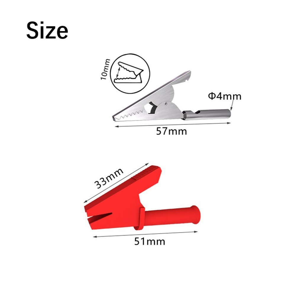10PCS Fully Insulated Crocodile Clips for Electrical Testing and Jumpers