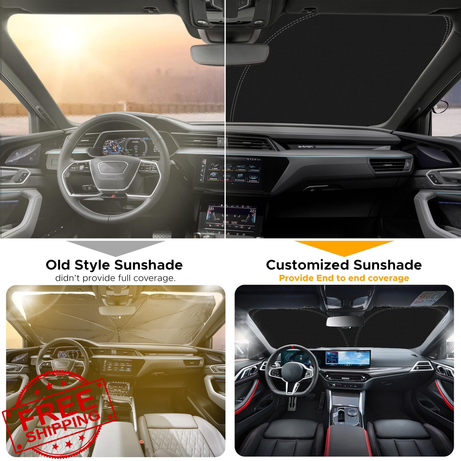 EcoNour Ford Mustang Mach-E 2021-26 Custom Windshield Sun Shade