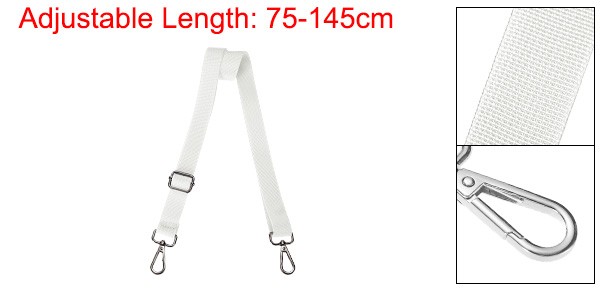 2.5cm Adjustable White Wide Shoulder Strap with Black Pull Core Buckle