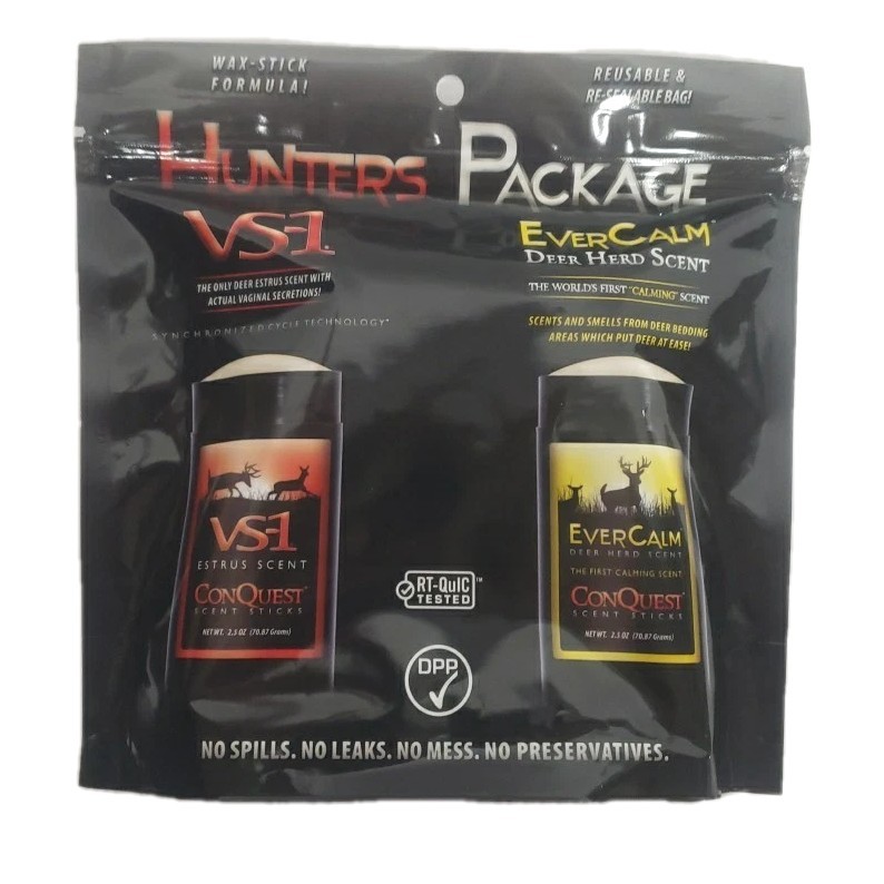 ConQuest Scents Hunters Package Deer Herd VS-1 & Ever Calm Scent Sticks 2.5 oz