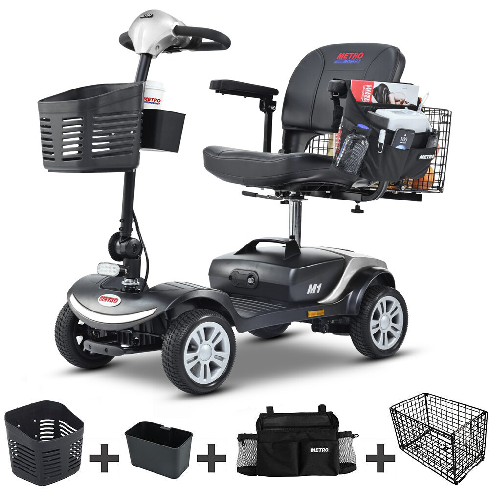 Foldable 4-Wheel Portable Electric Mobility Scooter Travel Shopping for Seniors