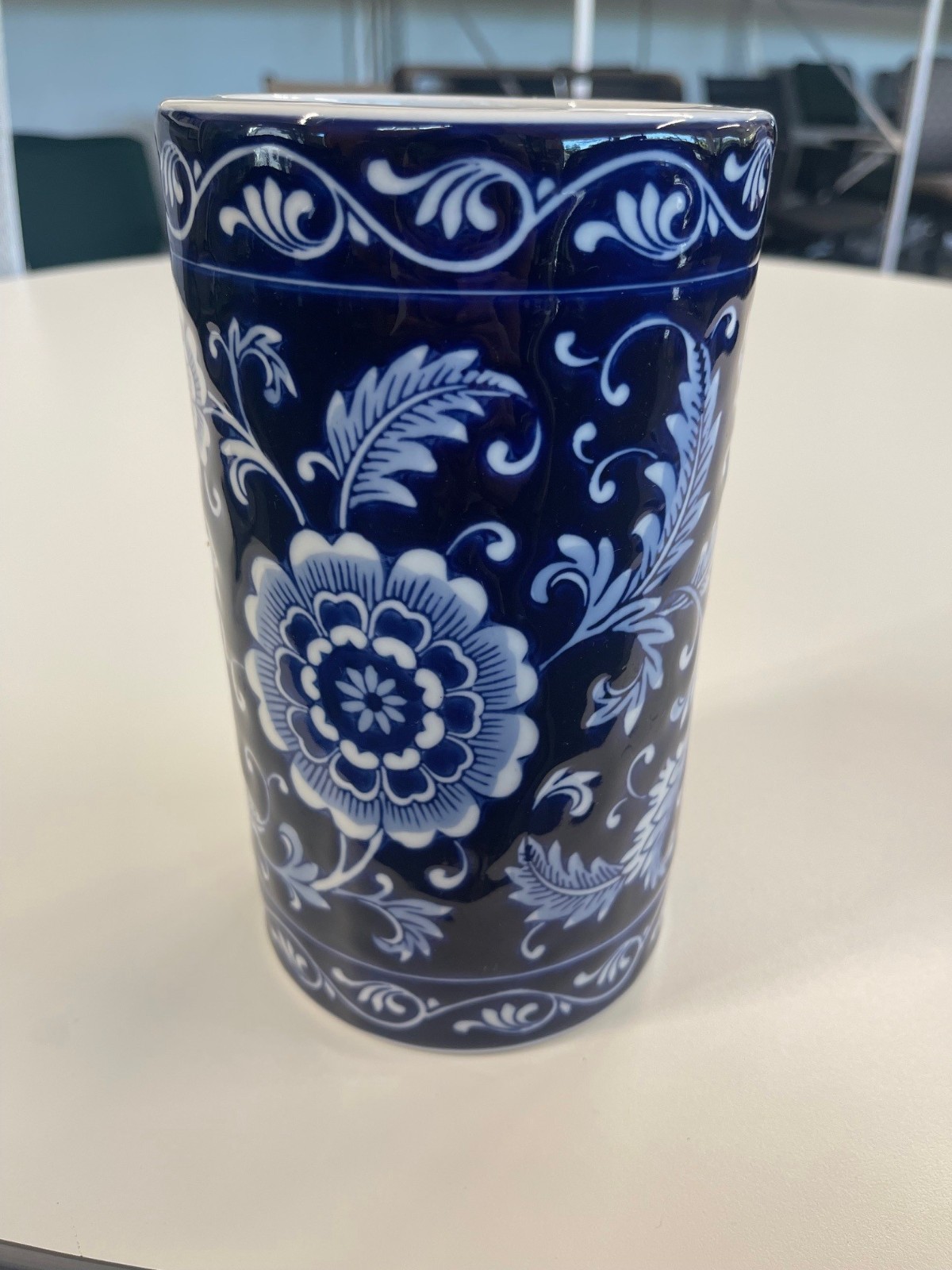Blue and white Pier One ceramic wine cooler