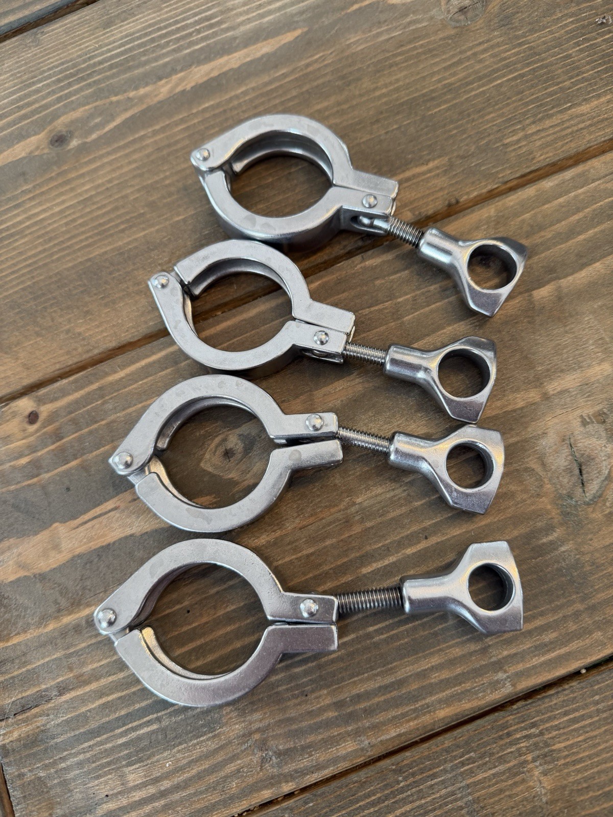 Lot of 4 1.5" TC Tri-Clamps Stainless Steel For Brewing. Great Condition!