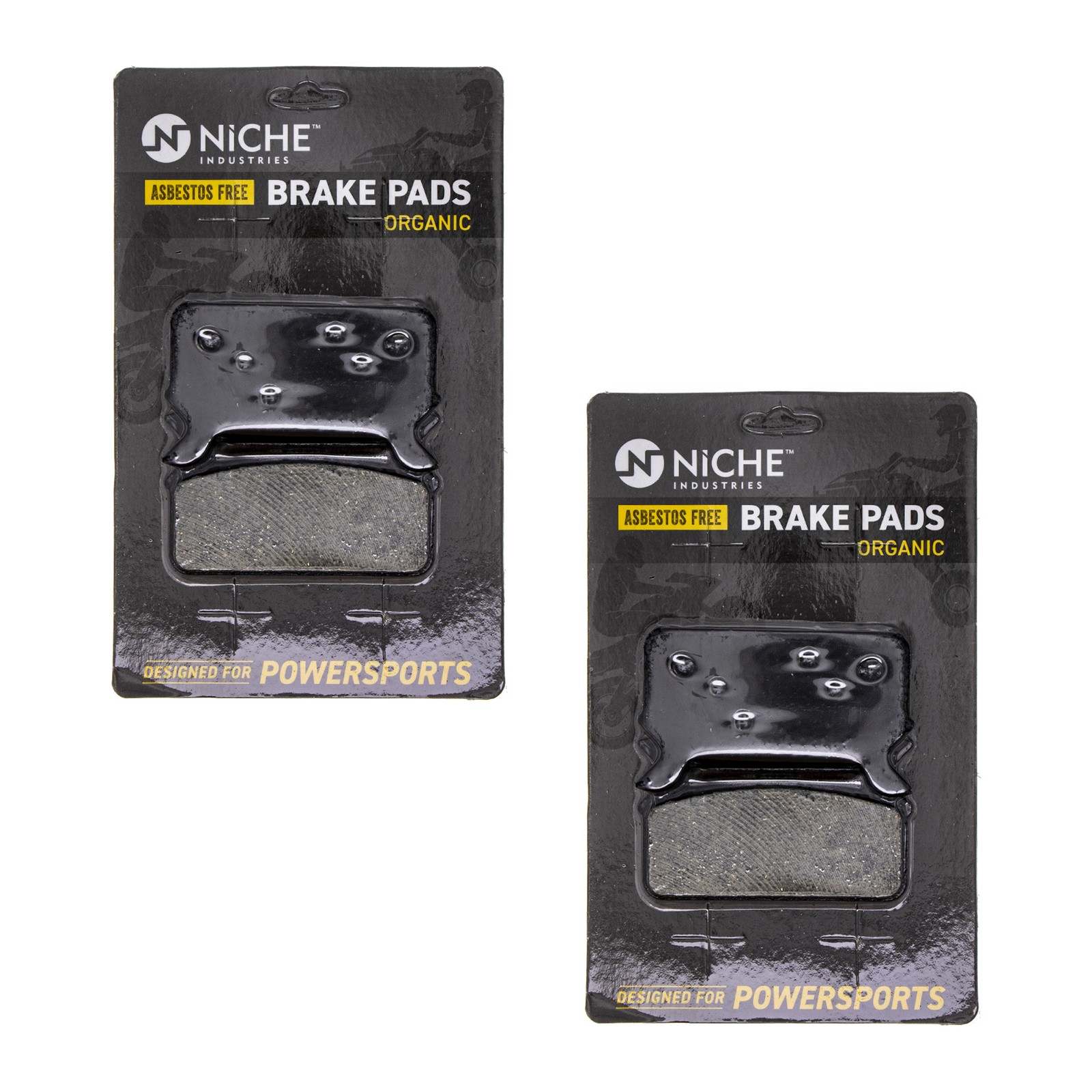 NICHE Brake Pad Set for Polaris 800 Trail Indy 500 Supersport Rear Organic 2Pack