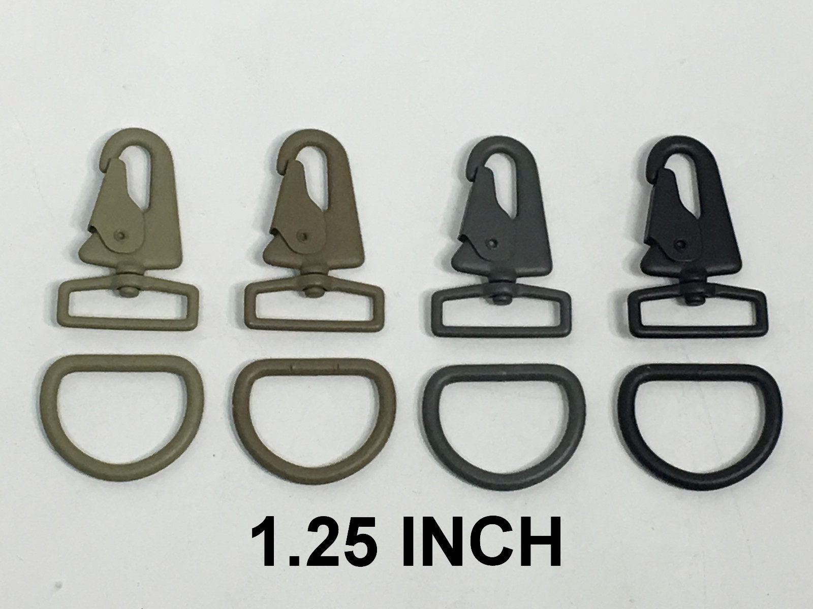1.25" USA MADE HK H&K Swivel Clip Style Sling Snap Hook w/ Steel D Ring 4 Colors