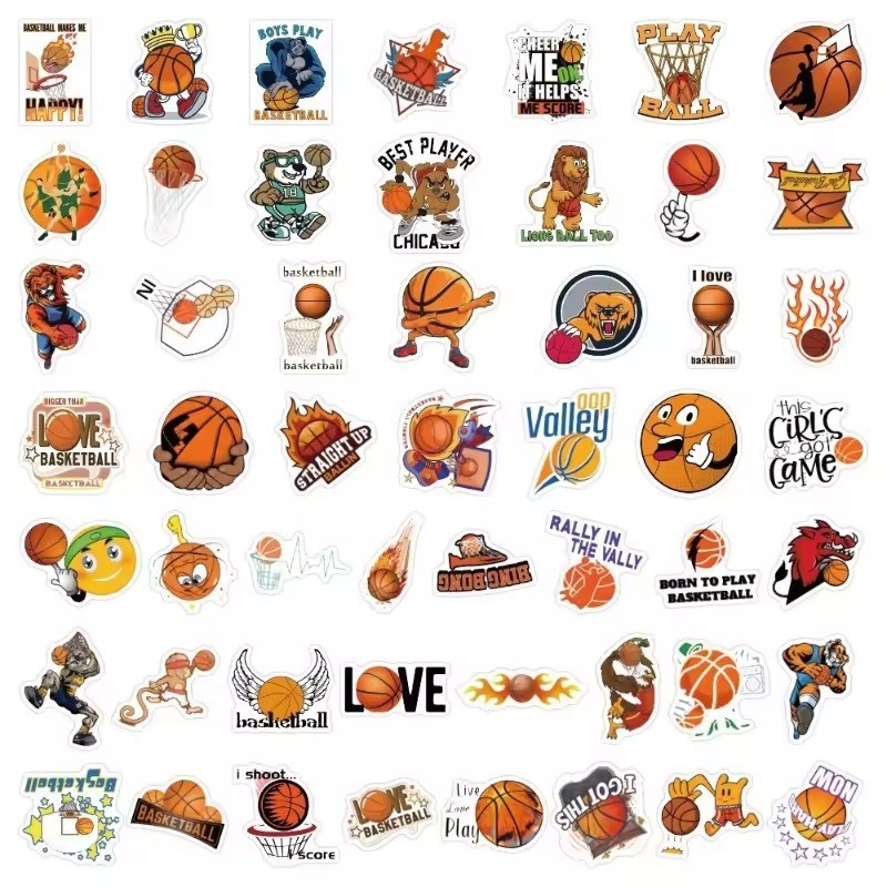 Basketball Stickers - Waterproof Vinyl Decals for Laptop, Water Bottle