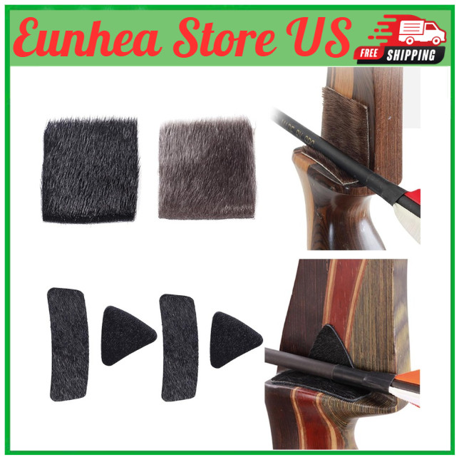 Archery Hair Arrow Rest - 4 Packs All-Natural Fur Adhesive Shelf Rests Leather P