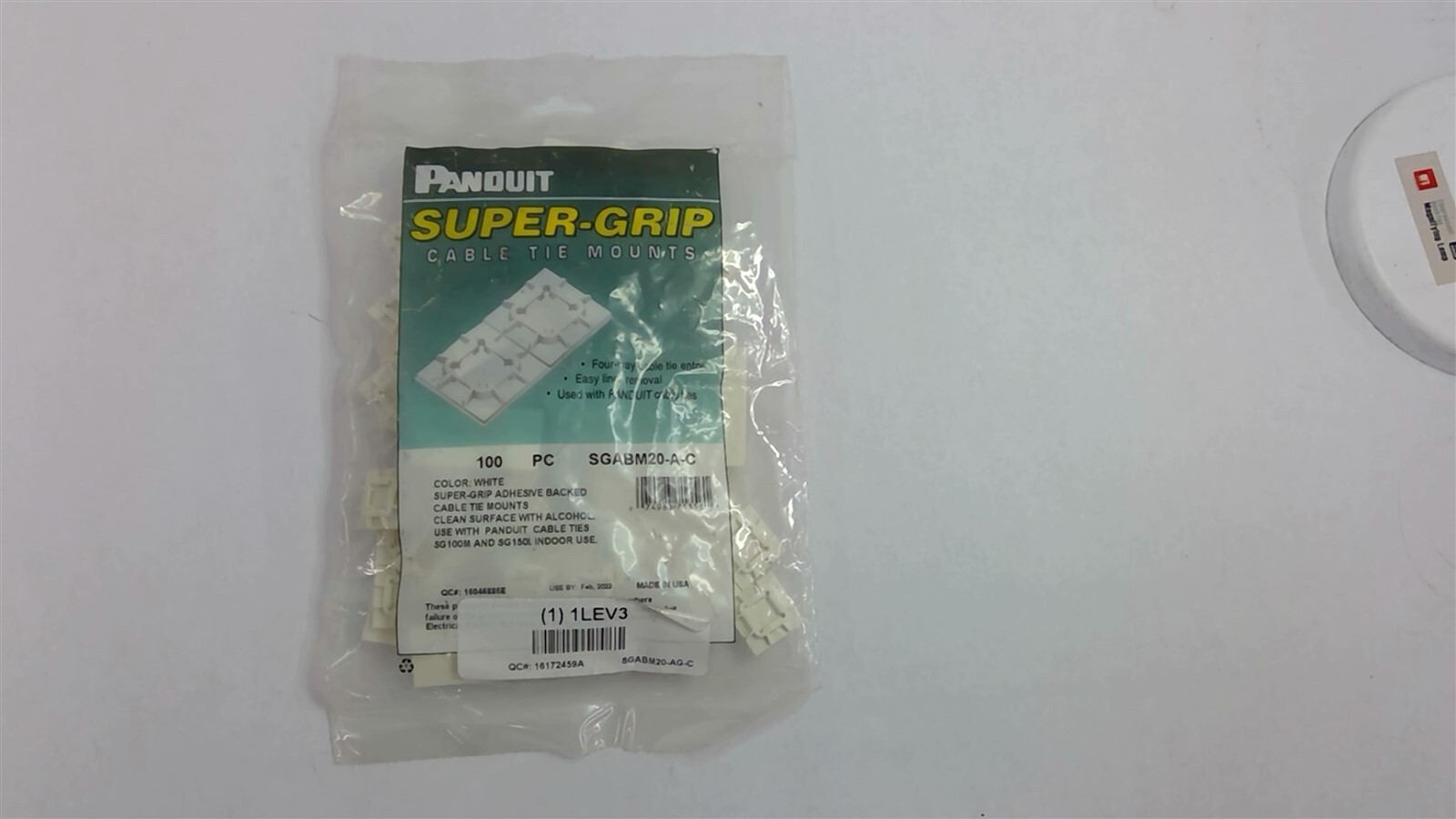 Panduit AGABM20-A-C Super-Grip Cable Tie Mounts Lot of 100