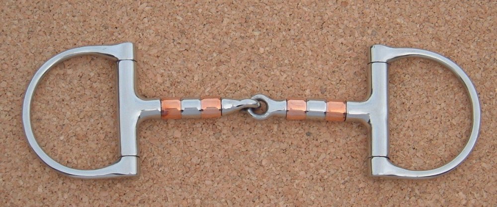 Metalab English Saddle Horse D Ring Snaffle Bit w/ Copper Roller 5.5" mouth