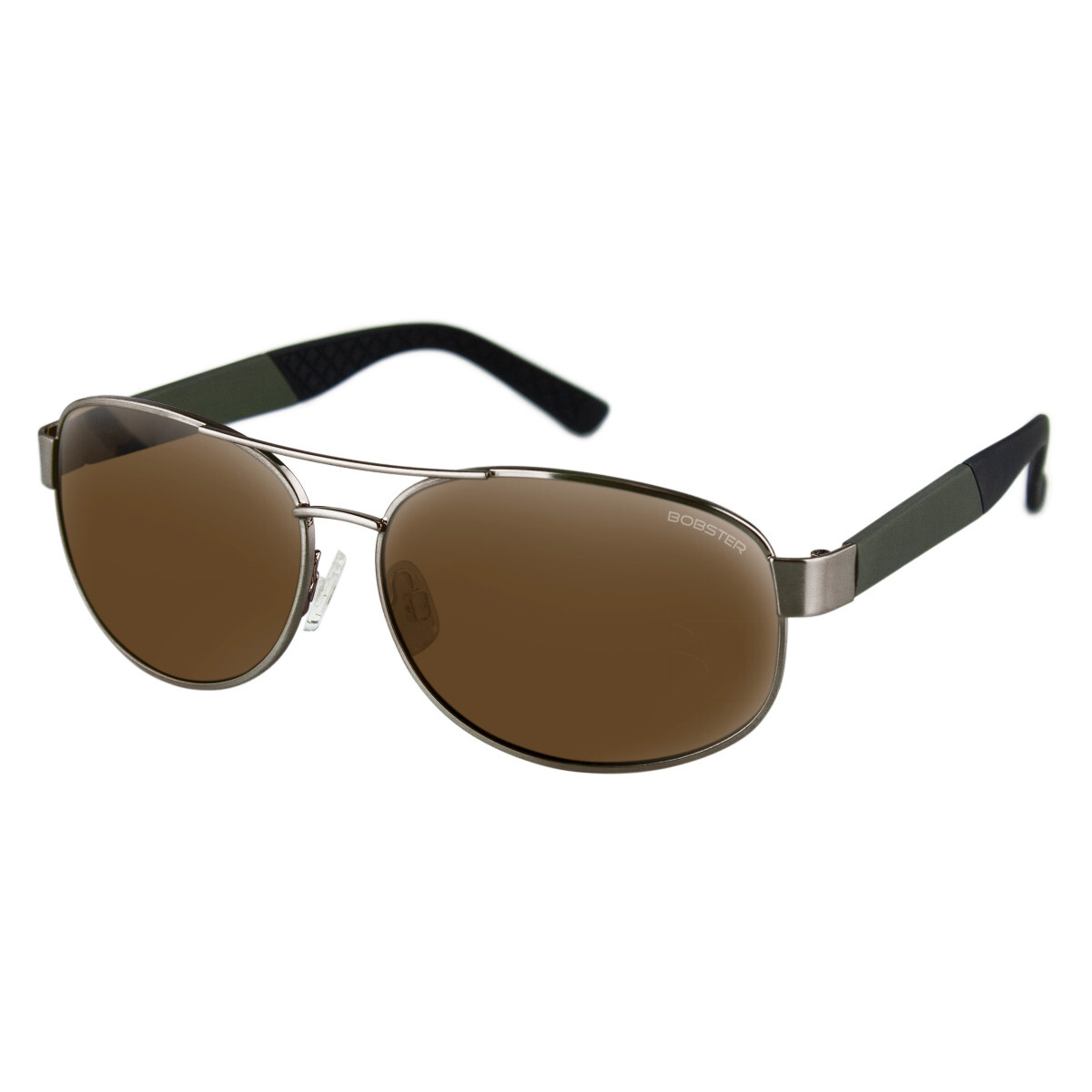 Bobster® Commander Matte Metallic Olive/Brushed Bronze Frame Brown HD Lens