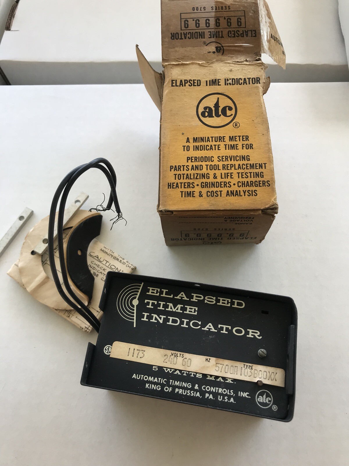 ATC ELAPSED TIME INDICATOR 5 WATTS MAX 120 VOLT  New old stock