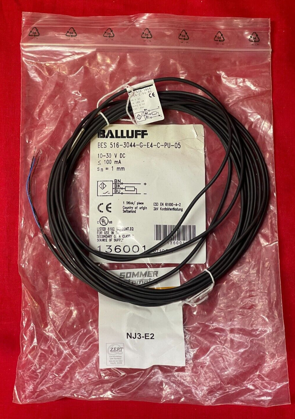 SOMMER AUTOMATIC PROXIMITY SWITCH BES 516-3044-G-E4-C-PU-05