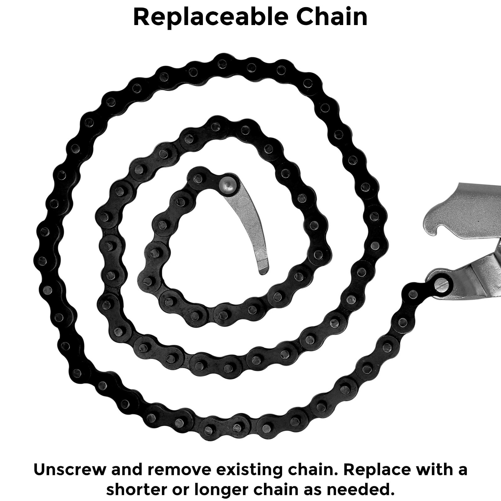 Locking Chain Pliers with 48" Removable Chain, Easy Open Crank Handle, Quick Rel