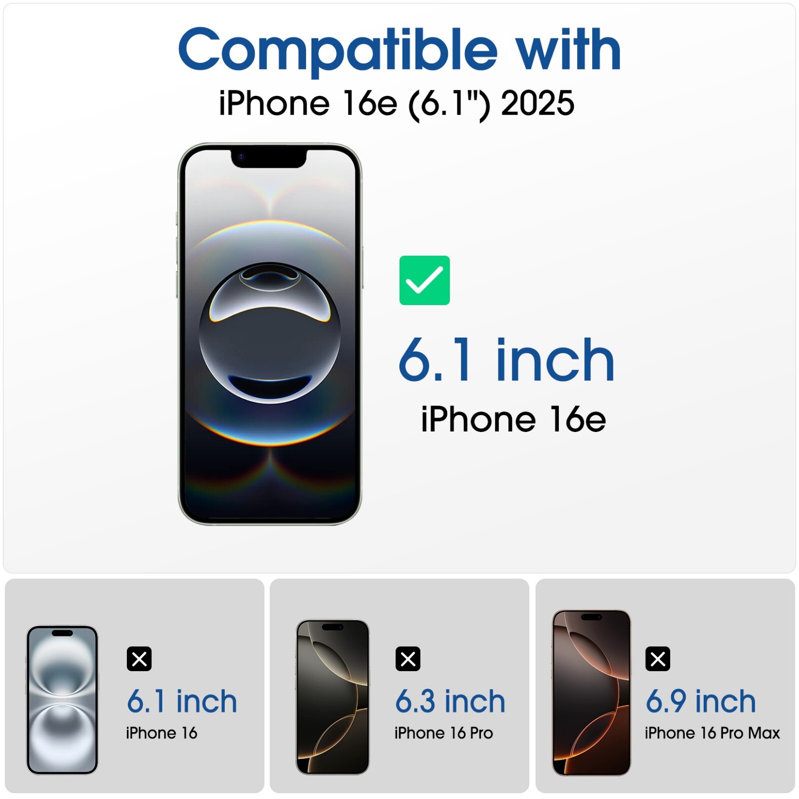 amFilm iPhone 16e [6.1''] Screen Protector + Camera Lens Protector[2+2 Pack]