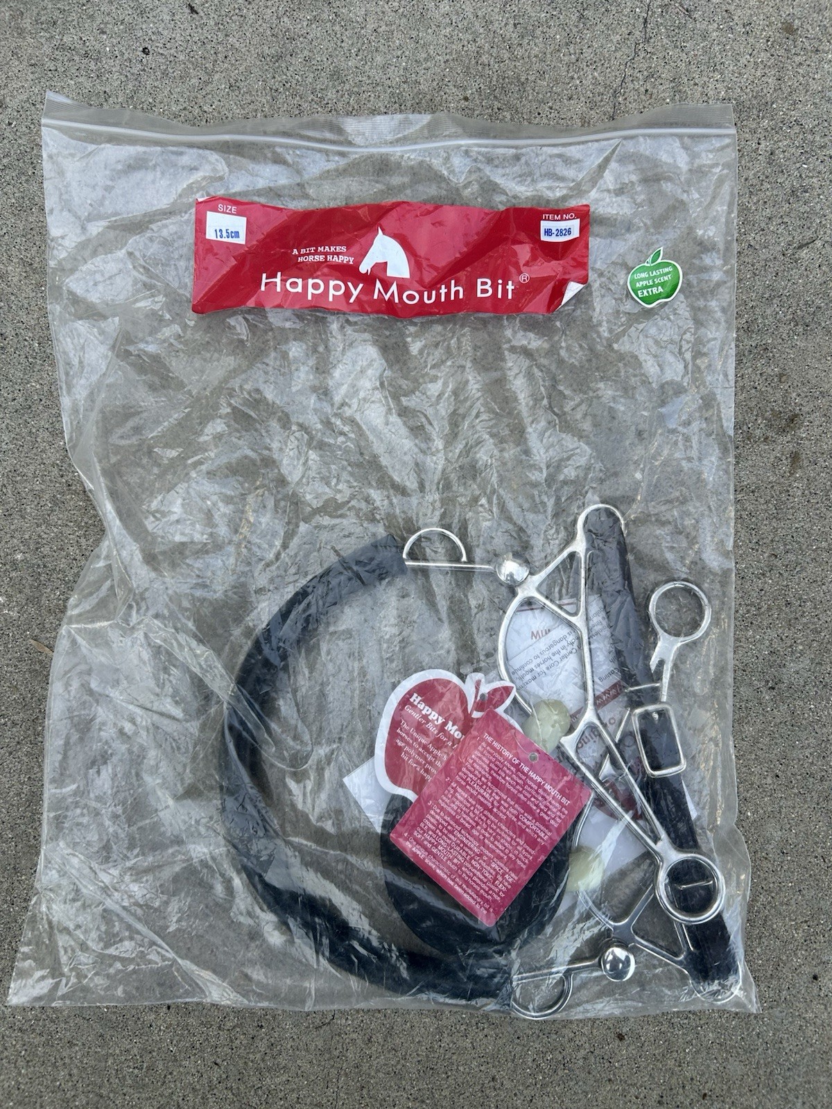 Happy Mouth Double Jointed Hackamore Combo Bit. Size 13.5cm