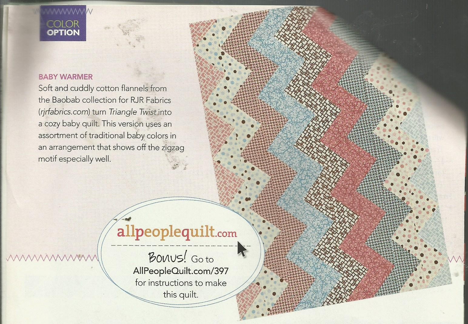 E0672 TRIANGLE TWIST QUILT PATTERN/INSTRUCTIONS