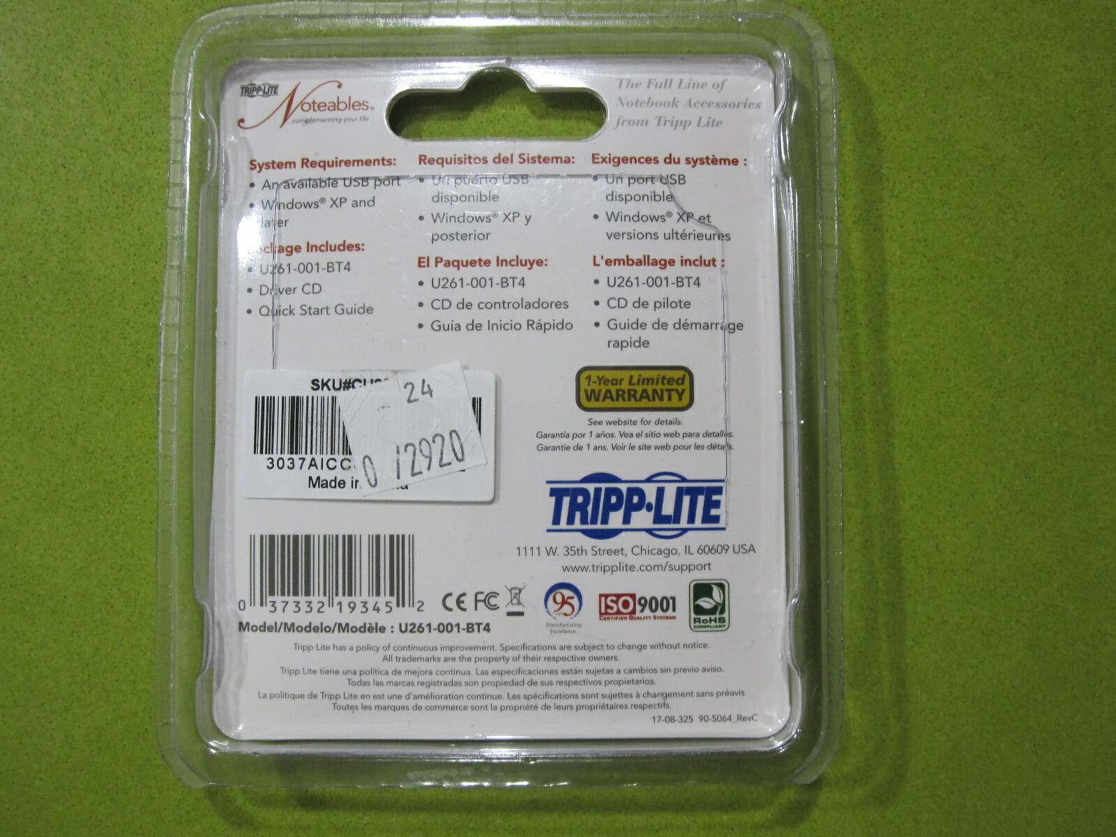 Tripp-Lite Mini Bluetooth 4.0 (Class 1) USB Adapter Connects Up to 7 Device
