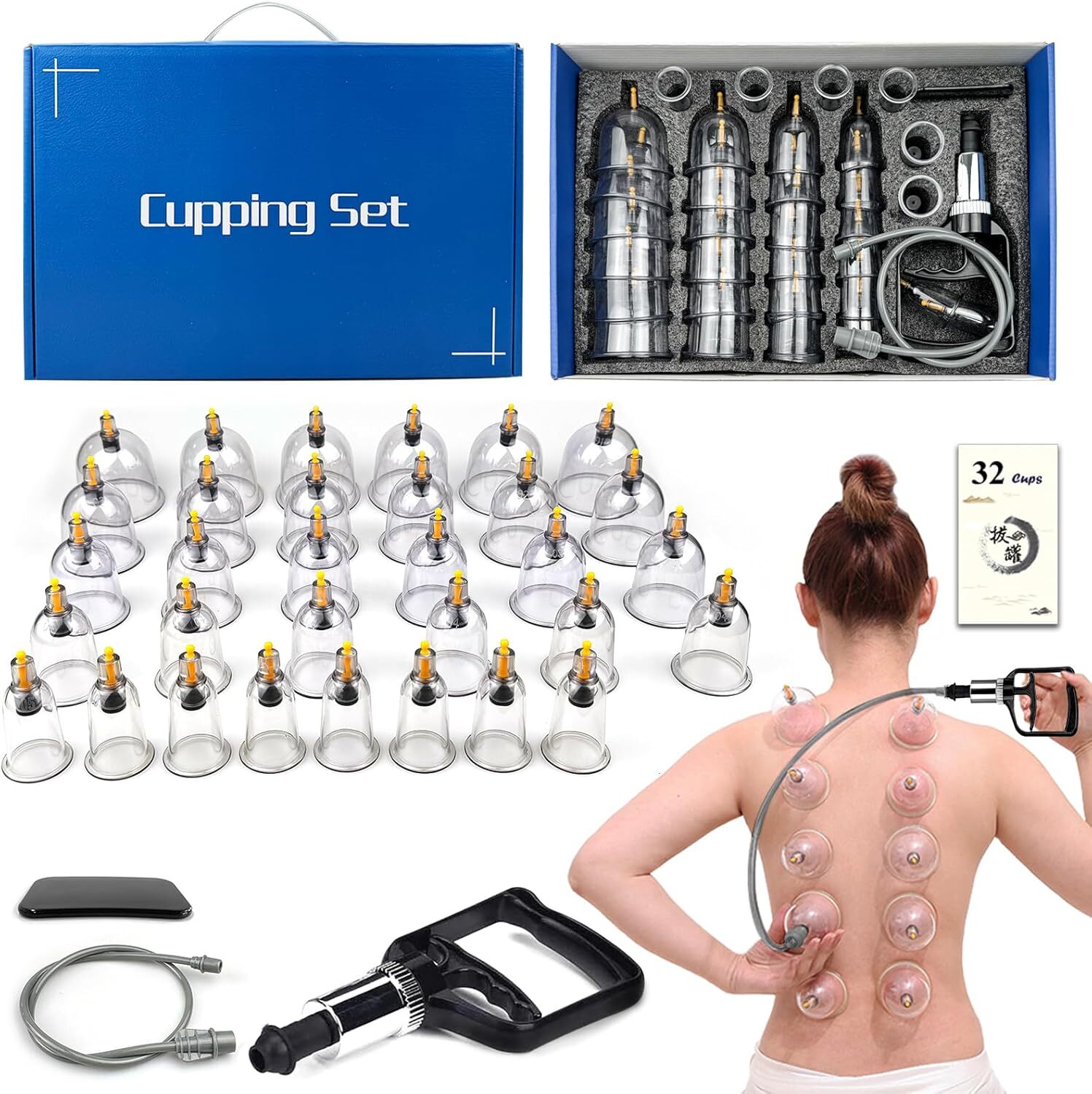 Ventosas De Acupuntura 32 Pcs Set Chinas Para Terapia Masajes Celulitis Masaje
