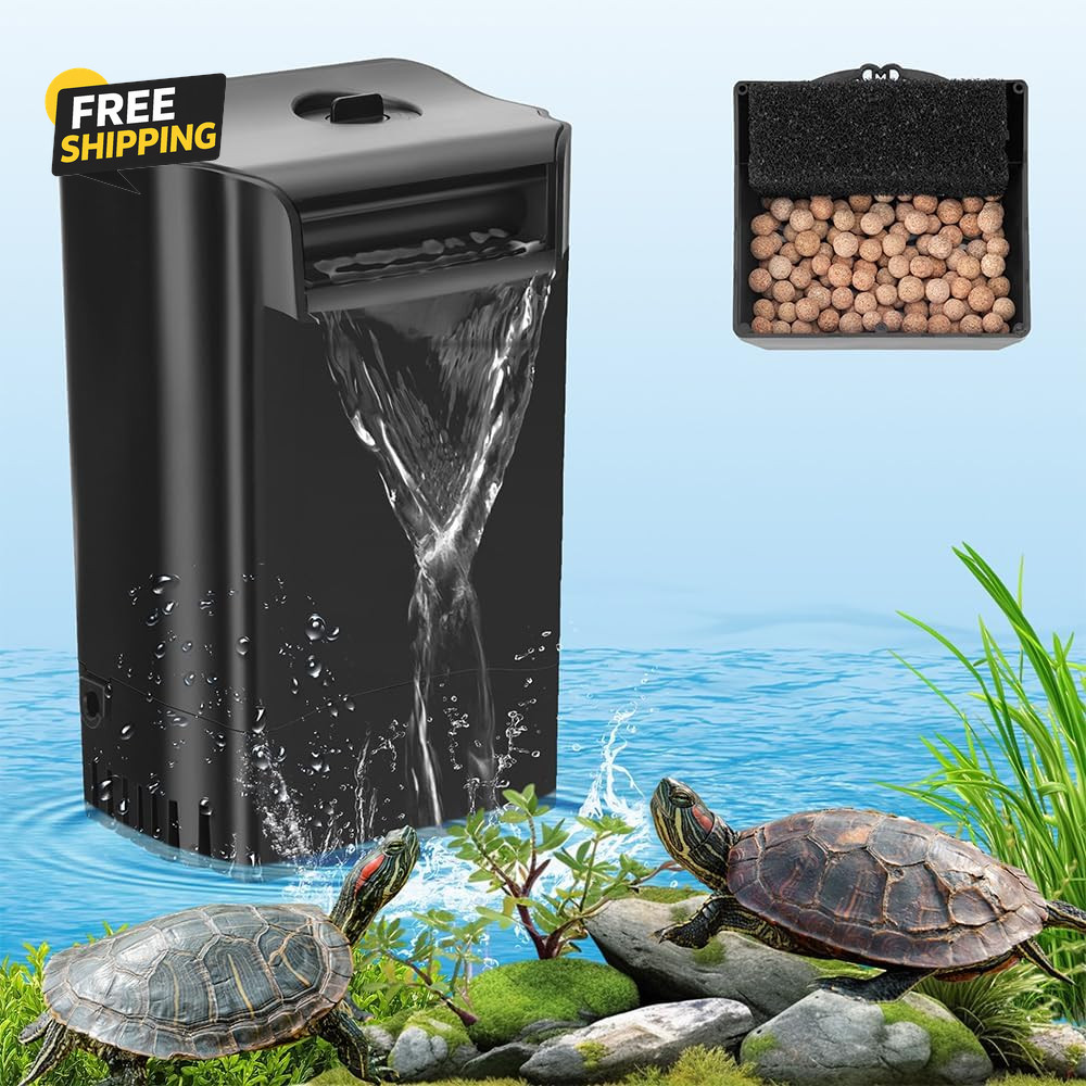 Turtle Tank Filter Internal Power Aquarium Filter Low Water Level Biofiltration