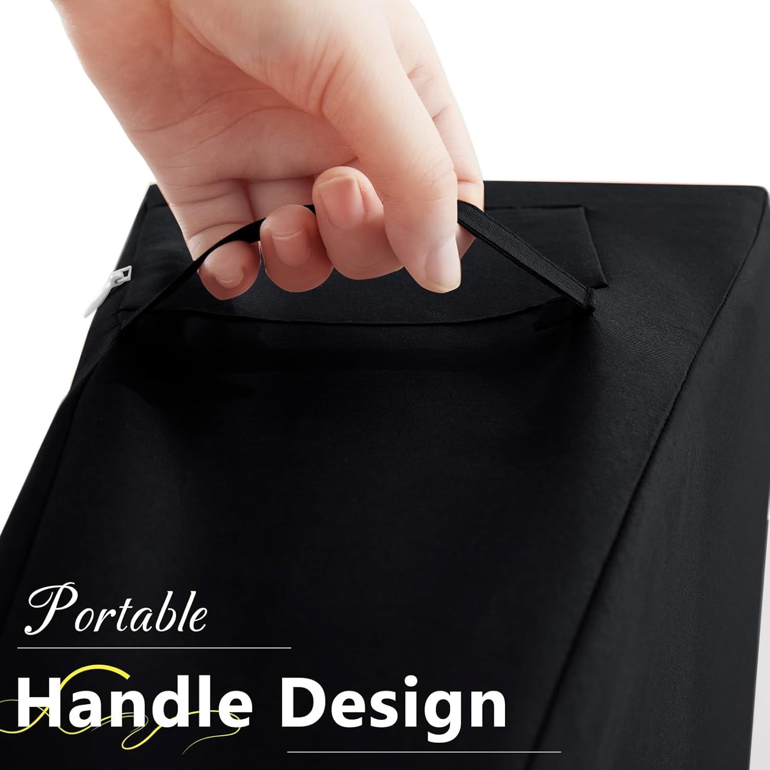 Elegant Black Microfiber Wedge Pillow Cover - 25" x 8", Easy Care & Durable