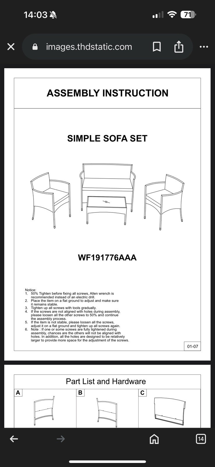 Outside Sofa 4pcs Simple Sofa Set