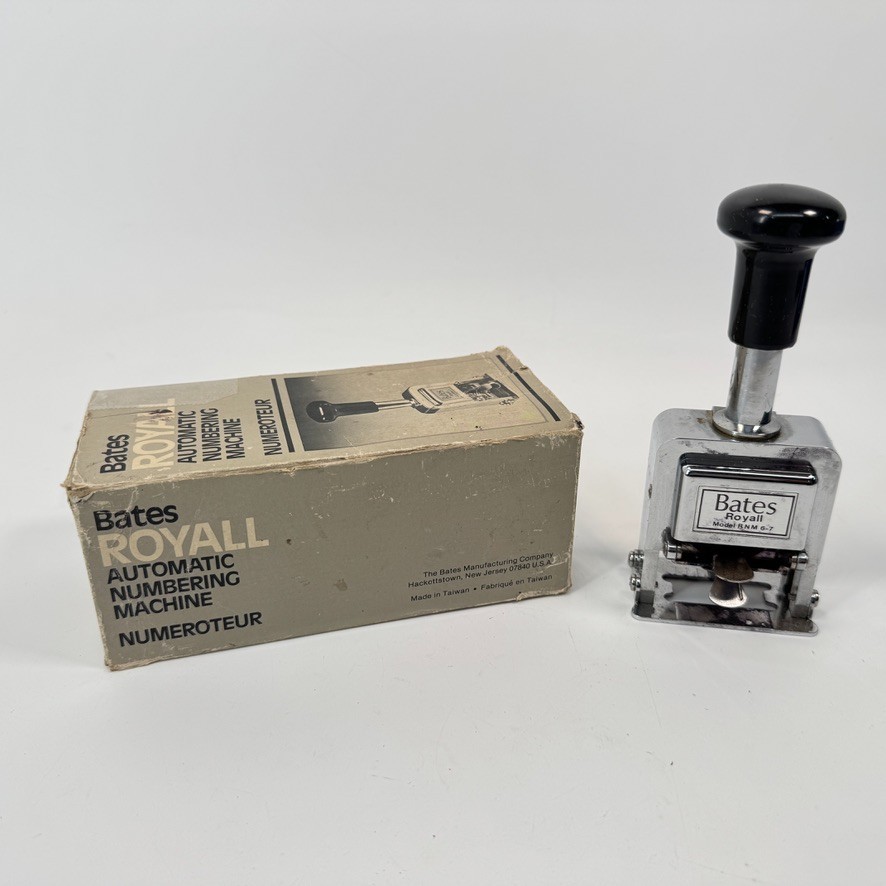 Bates Royall RNM6-7 Automatic Numbering Machine Ink Stamp