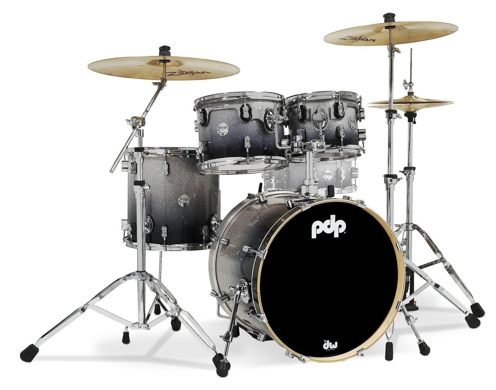 Pacific Drums & Percussion PDP Concept Maple 4-Piece Fusion, Silver/Black...